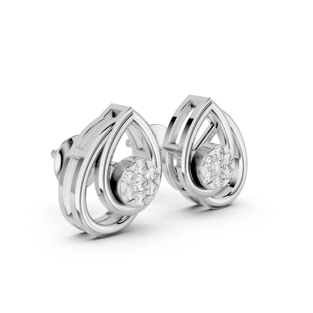 Silver Spiral Spark Earrings