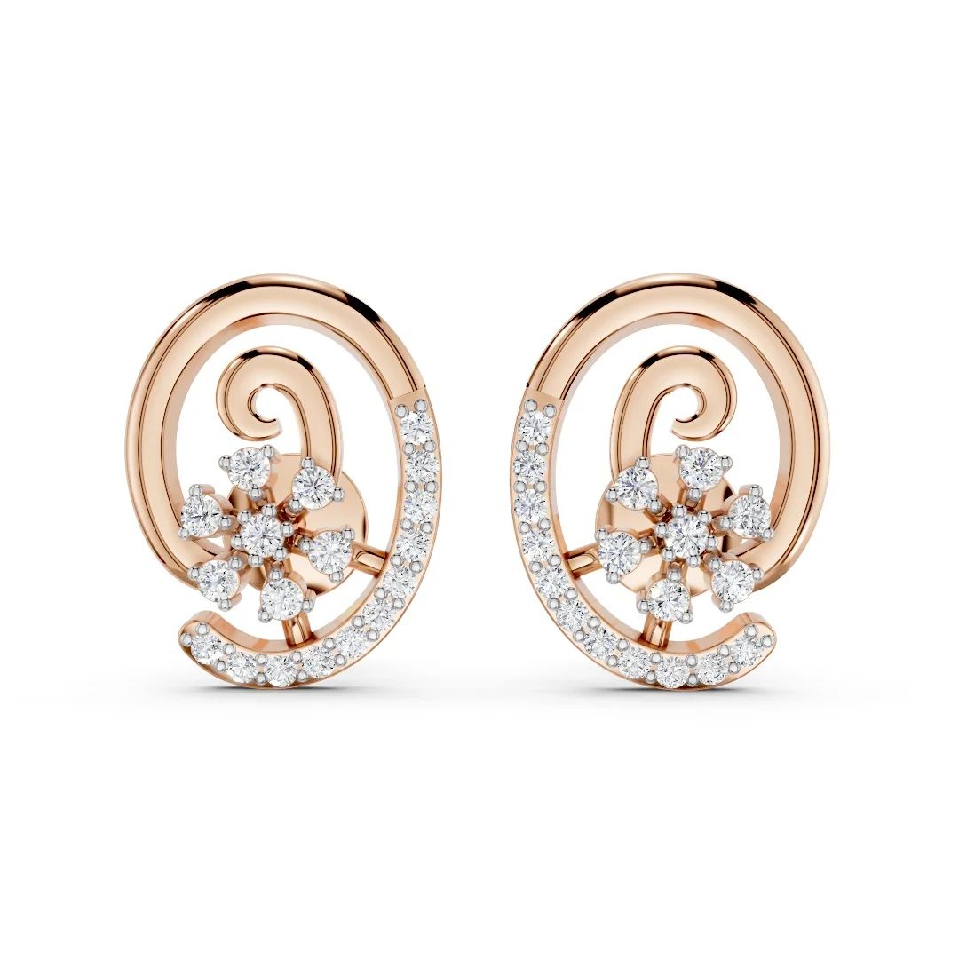 Rose Fleur Swirl Earrings - Image 2
