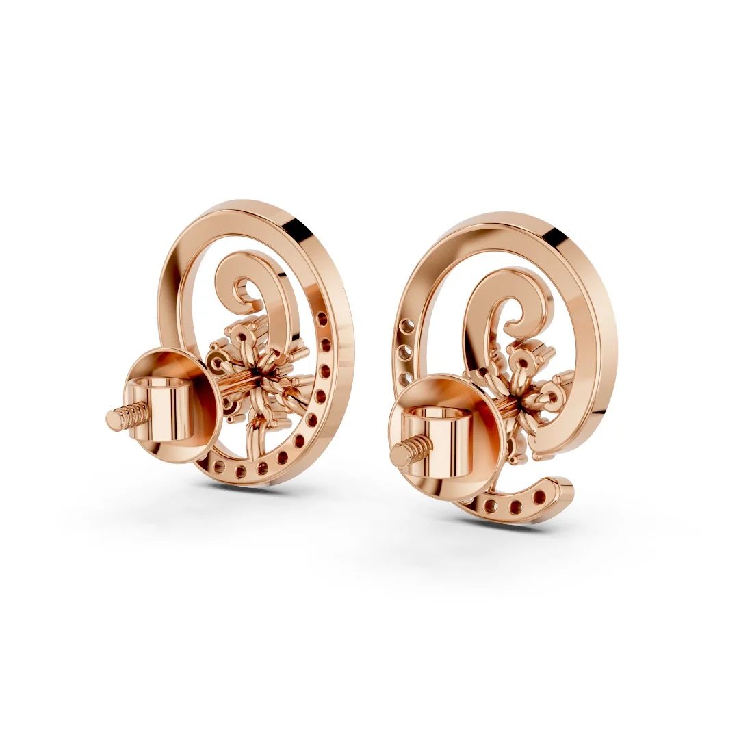 Rose Fleur Swirl Earrings - Image 3