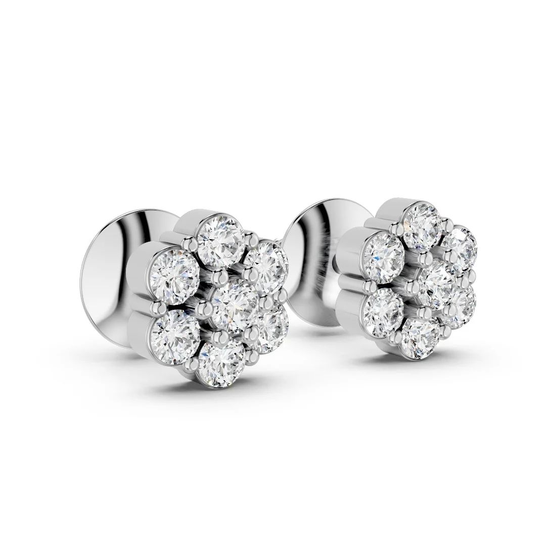 Classic Flower Cluster Diamond Studs
