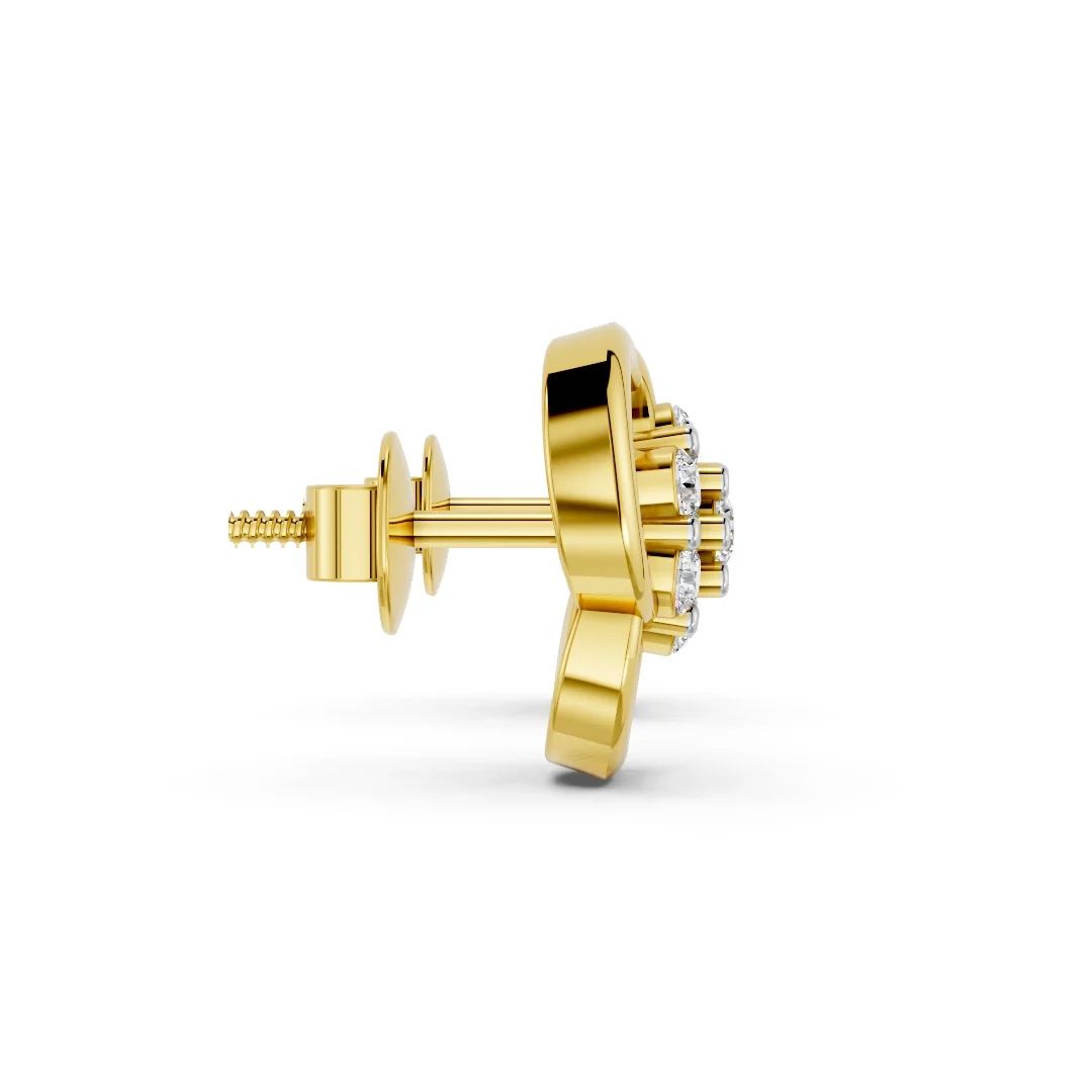Triple Halo Diamond Flower Studs - Image 4