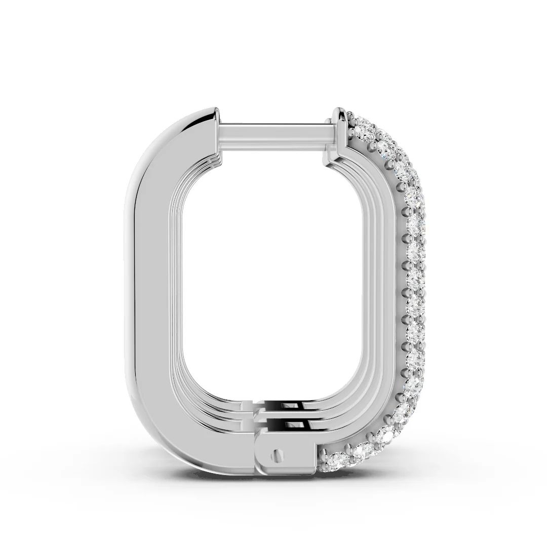 Diamond Crest Rectangle Hoops - Image 4