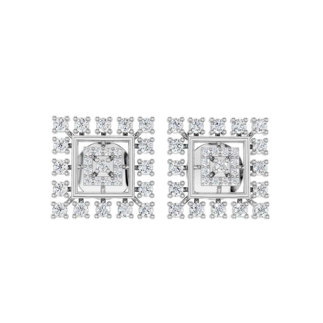 Golden Mosaic Halo Earrings - Image 2