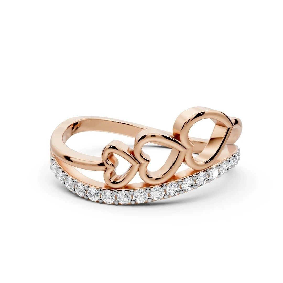 Trinity Heart Diamond Ring - Image 3
