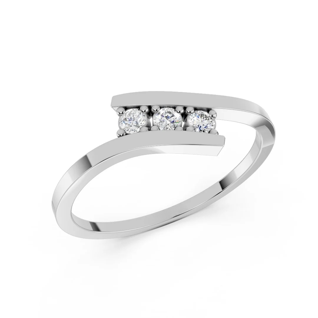 Split Curve Diamond Ring