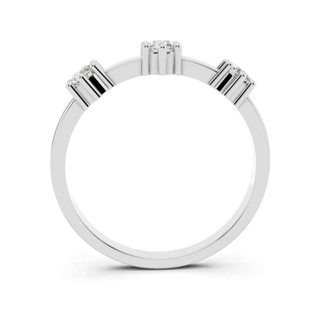 Contemporary Triple-Stone Ring - Image 4