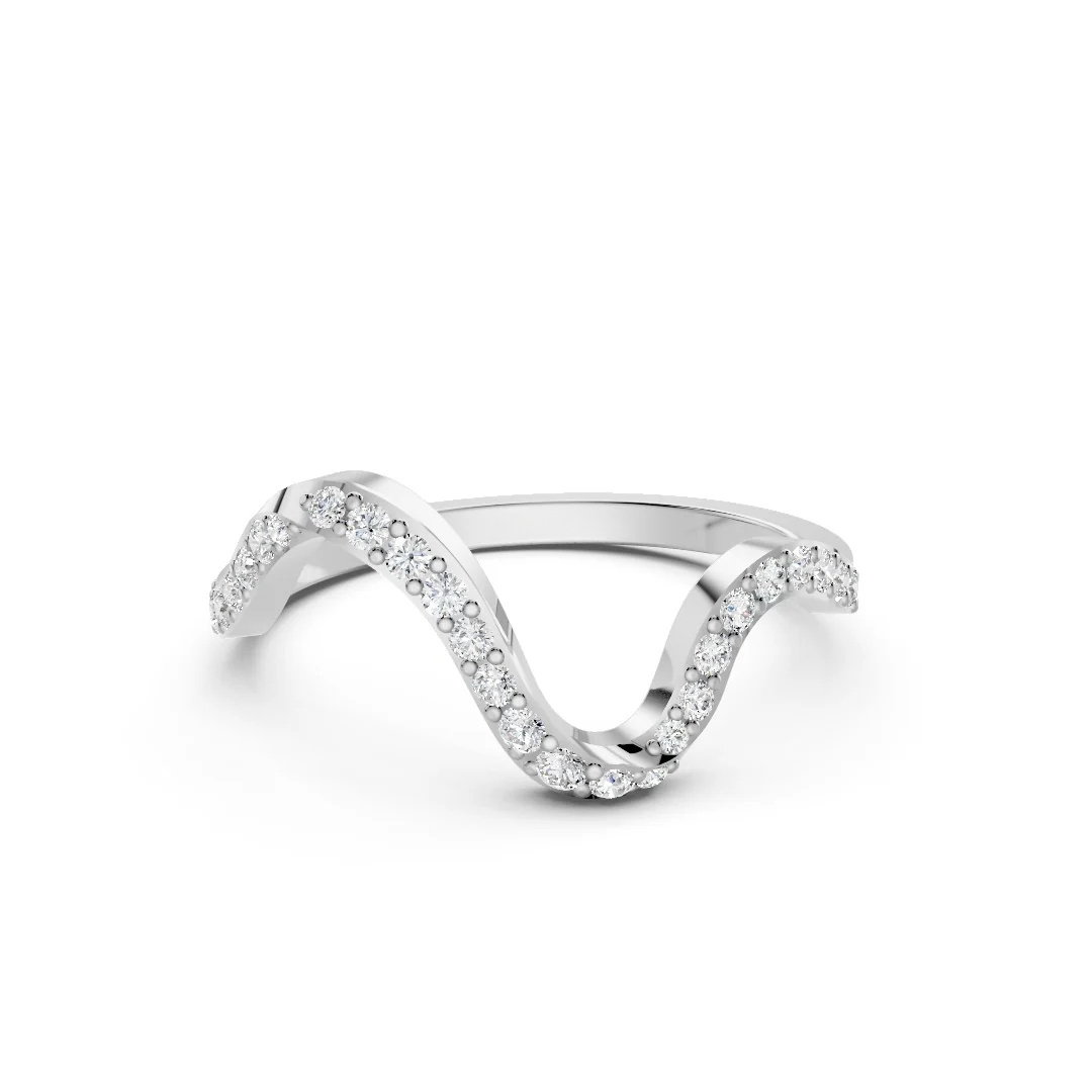 Silver Wave Diamond Ring - Image 2