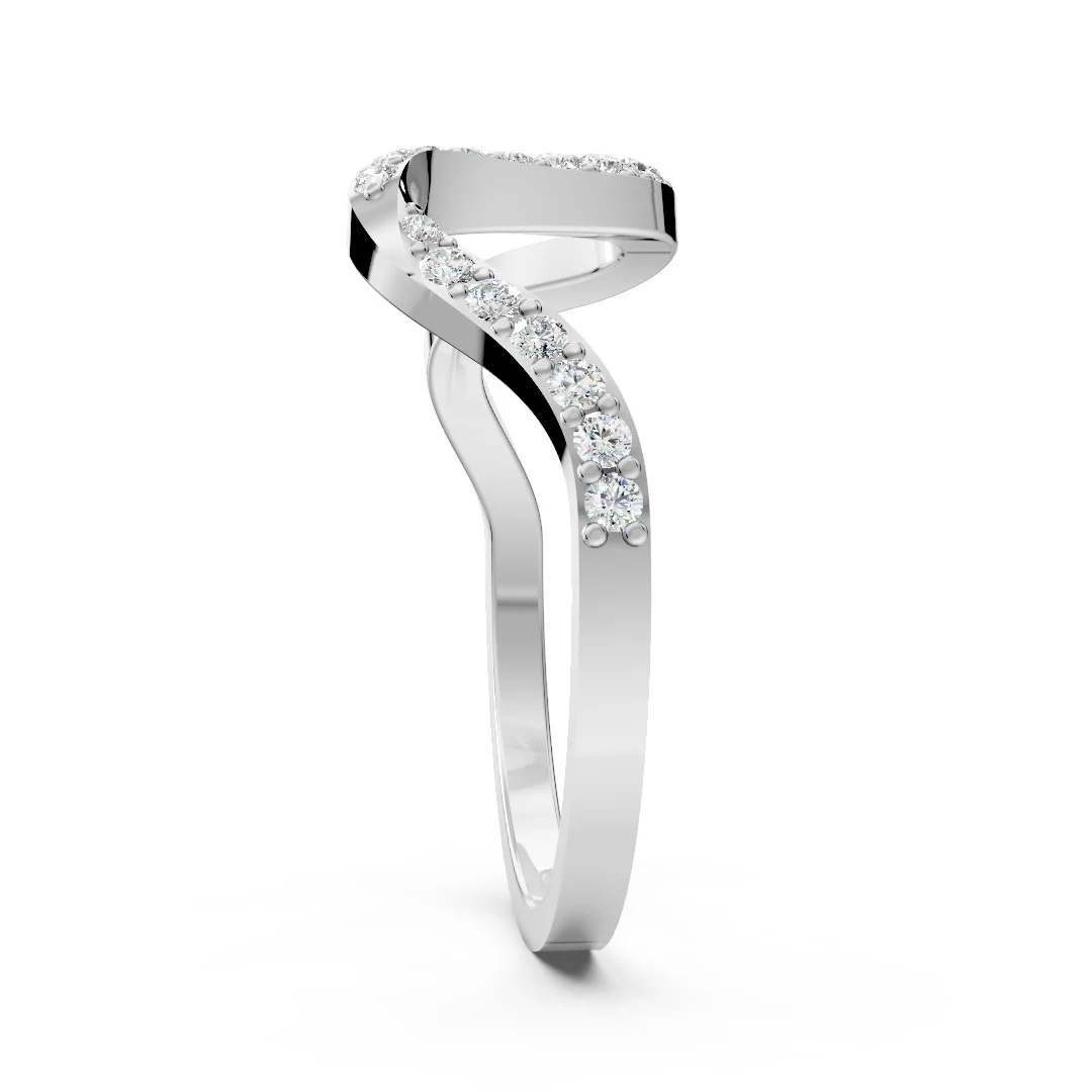Silver Wave Diamond Ring - Image 3