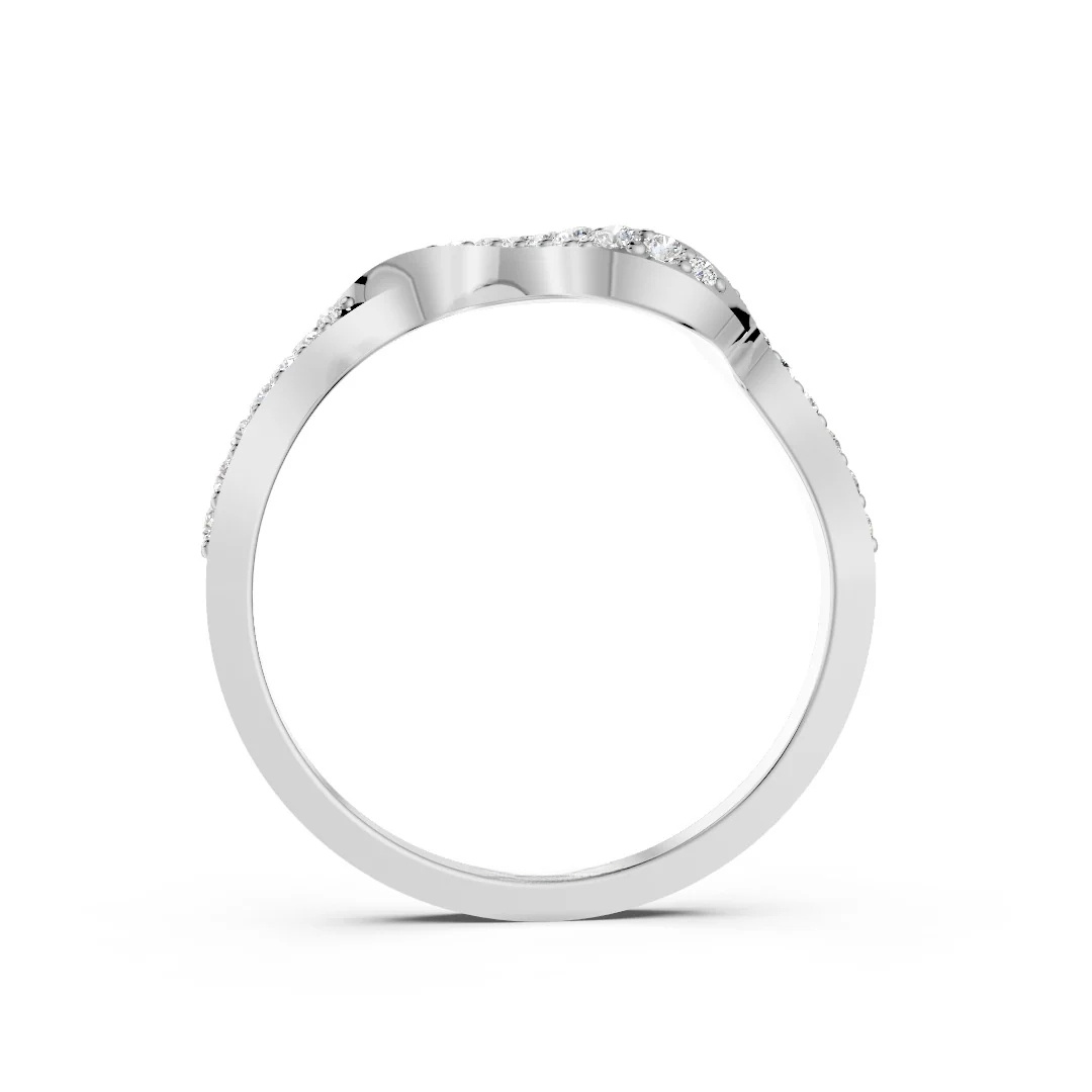 Silver Wave Diamond Ring - Image 4