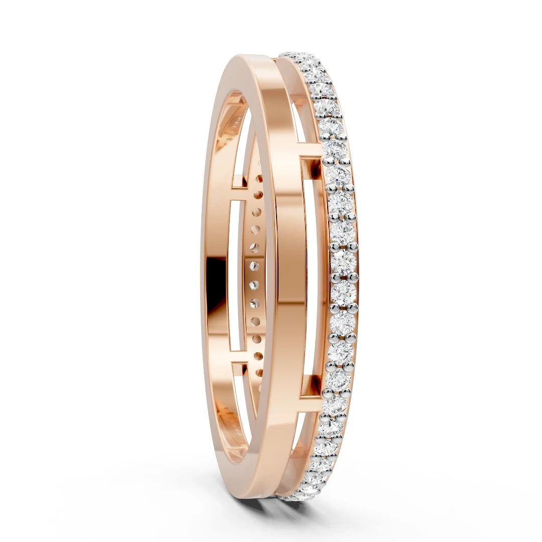 Pave Double Line Diamond Band - Image 2