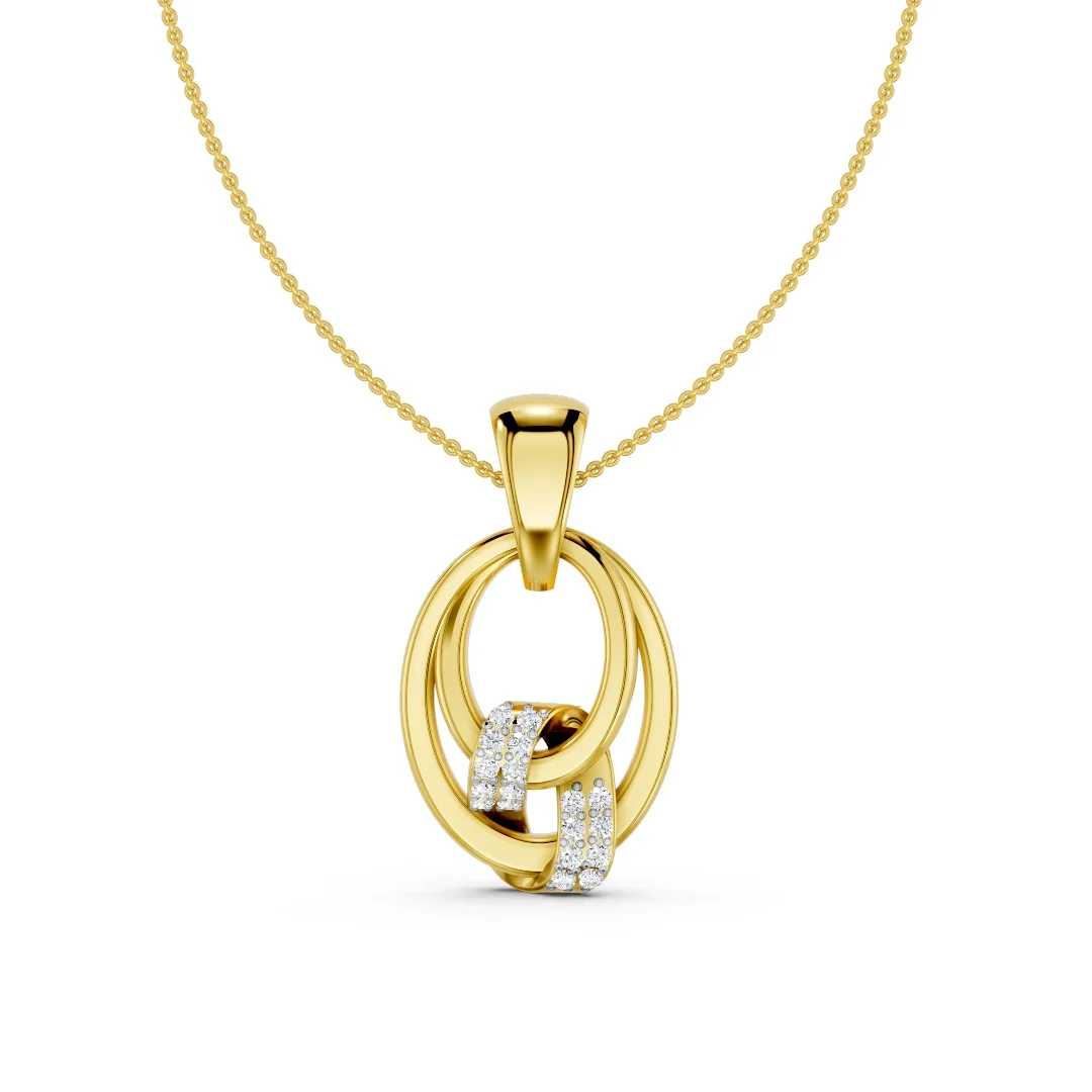 Golden Orbit Diamond Pendant