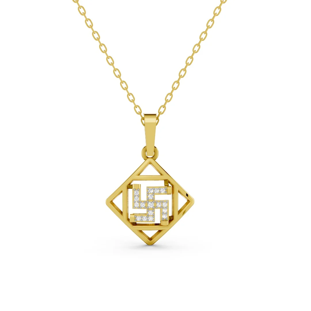 Shubh Swastika Diamond Pendant