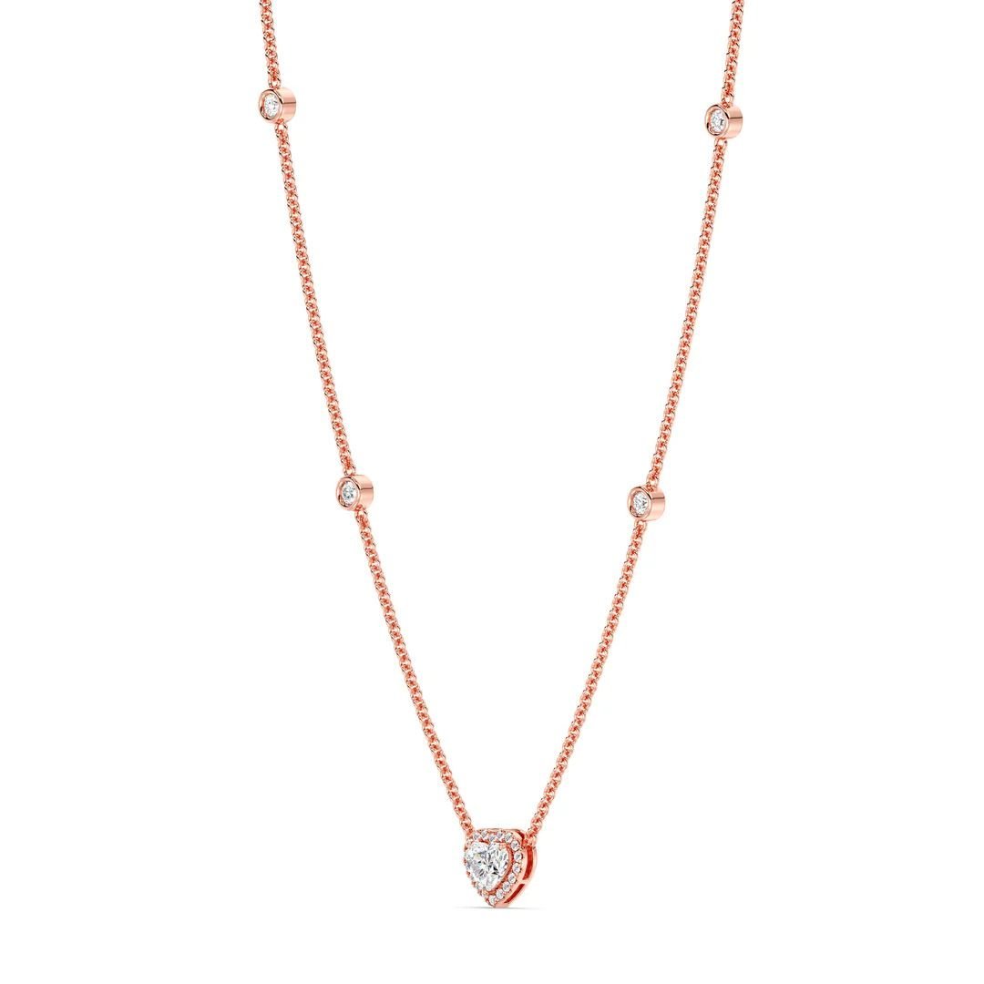 Heart Diamond Station Necklace - Image 5