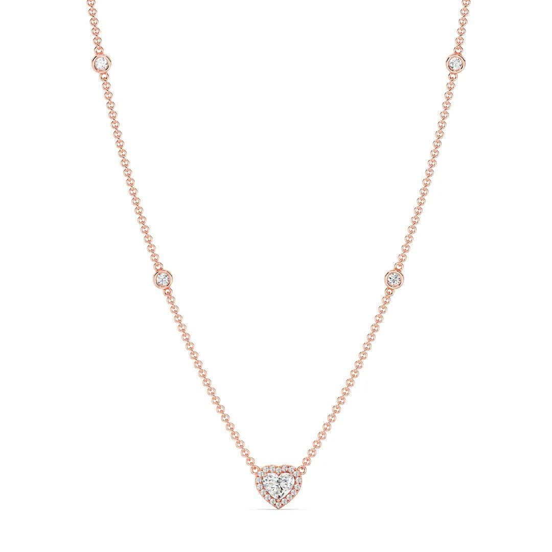 Heart Diamond Station Necklace - Image 7