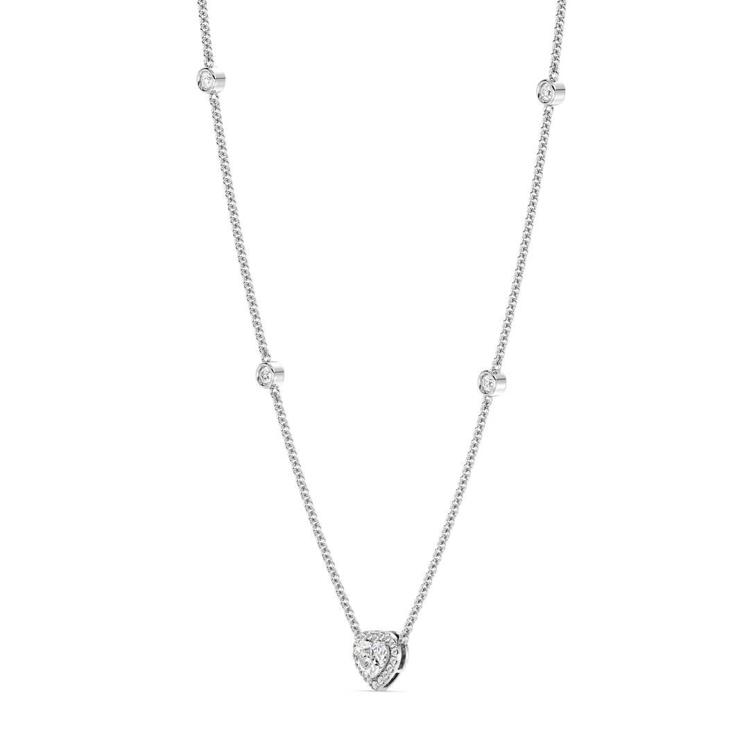Heart Diamond Station Necklace - Image 9