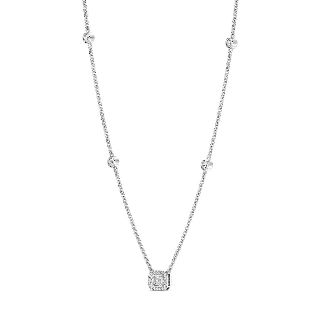 Emerald Diamond Station Necklace - Image 10