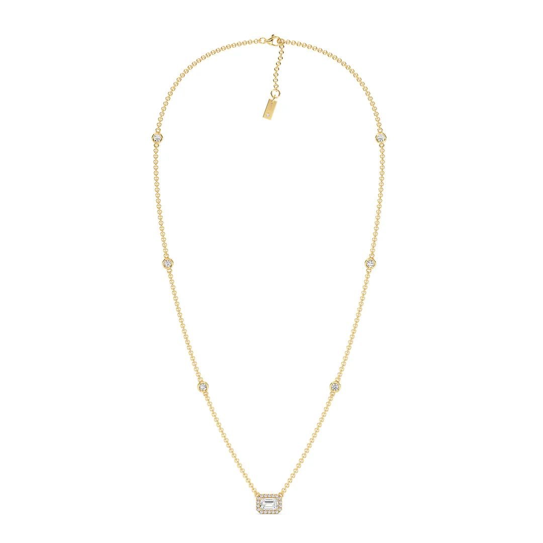 Emerald Diamond Station Necklace - Image 2