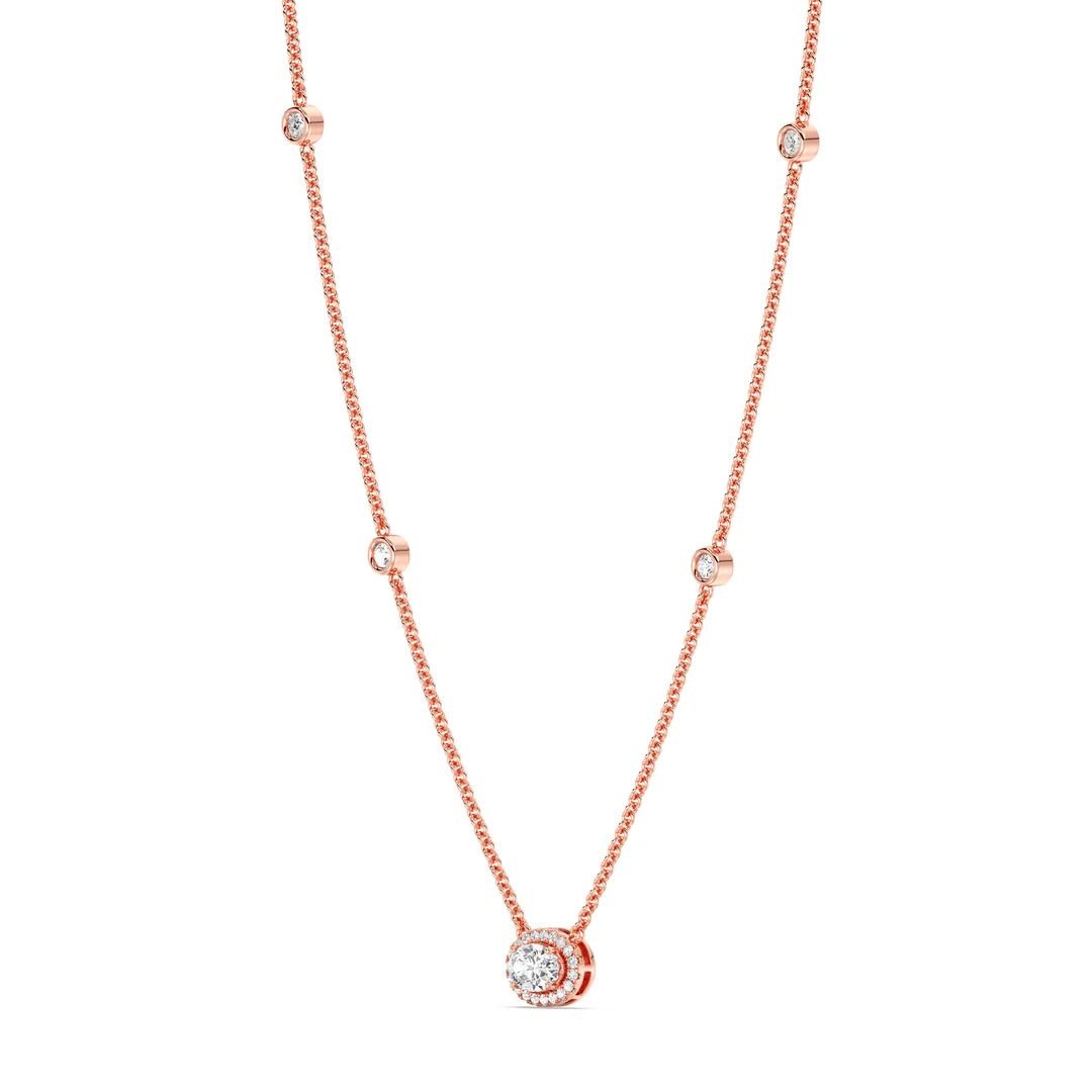 Oval Diamond Station Necklace - Image 6
