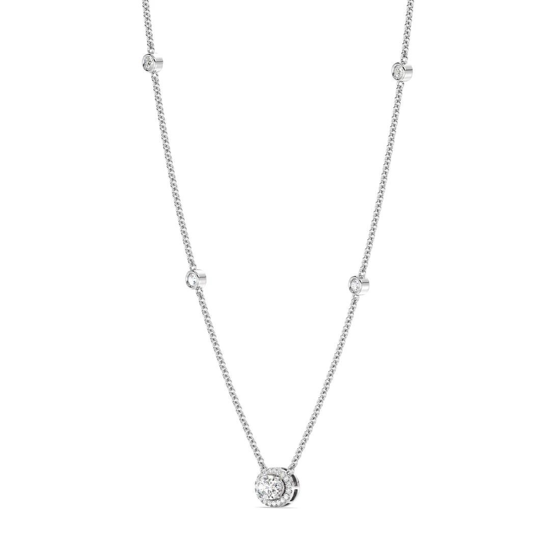 Oval Diamond Station Necklace - Image 10