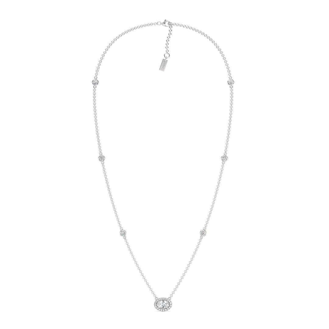 Oval Diamond Station Necklace - Image 11