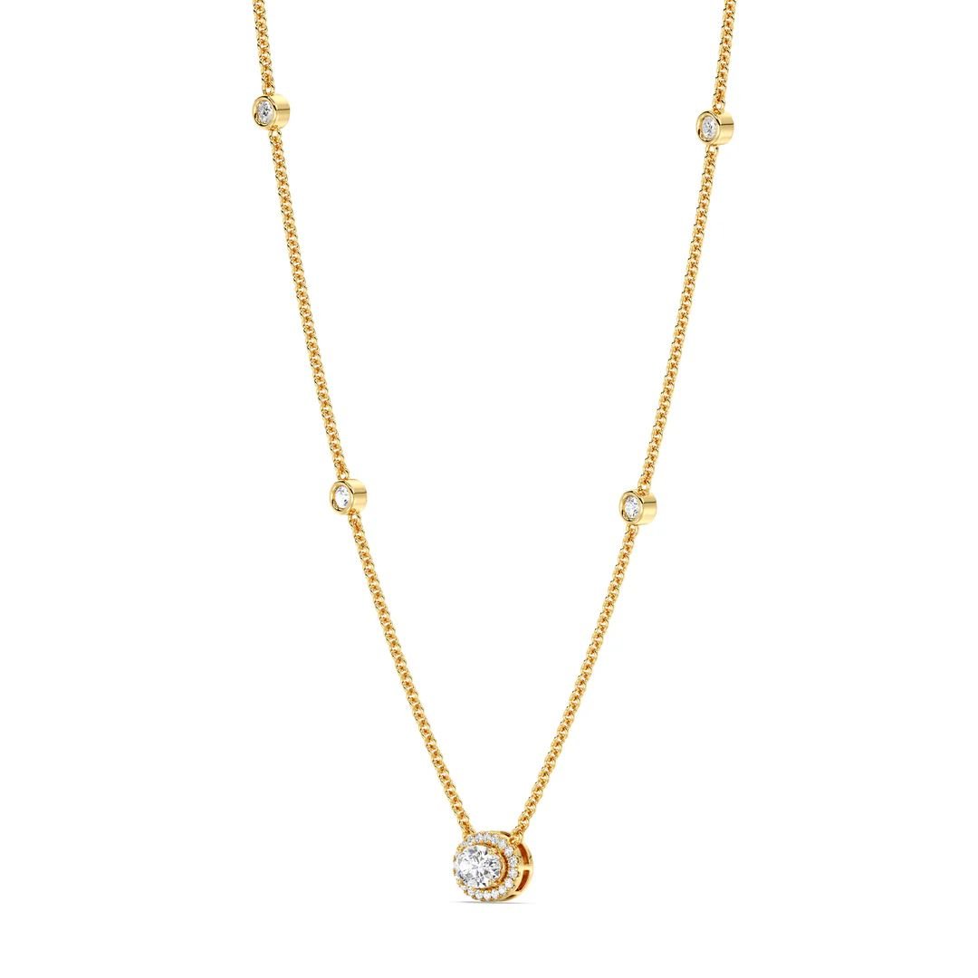 Oval Diamond Station Necklace - Image 2