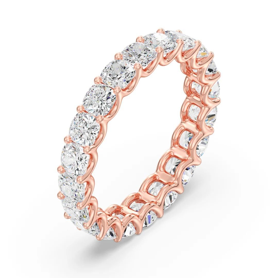 Cushion Cut Scallop Eternity Band - Image 12