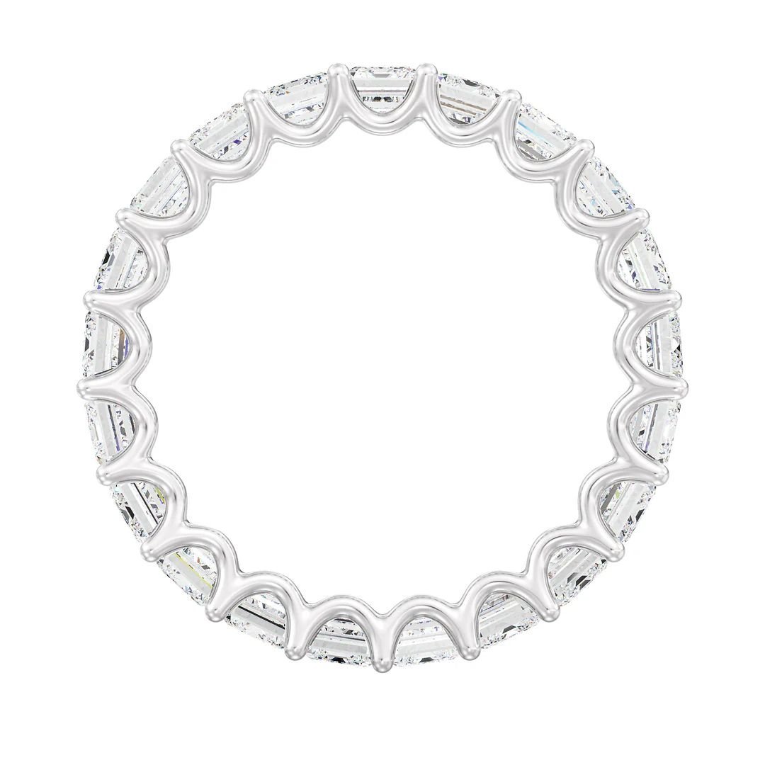 Emerald-Cut Diamond Scalloped Eternity Band - Image 6