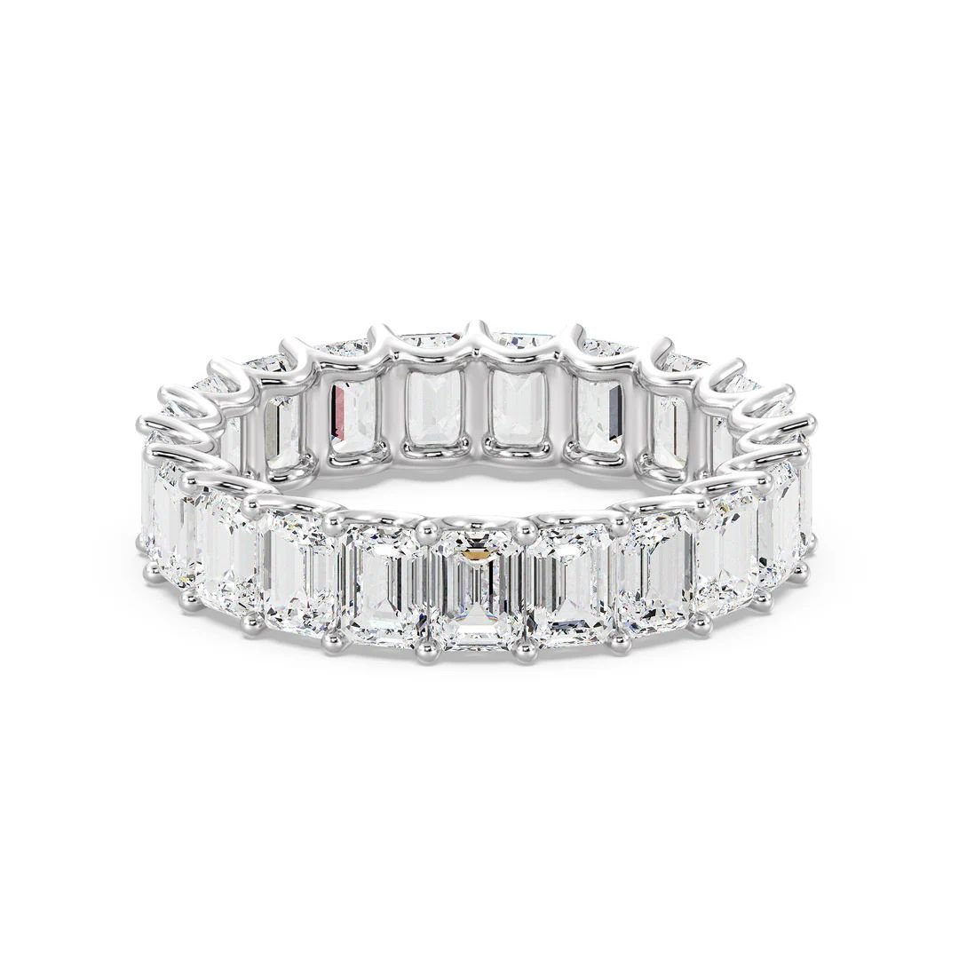 Emerald-Cut Diamond Scalloped Eternity Band - Image 5