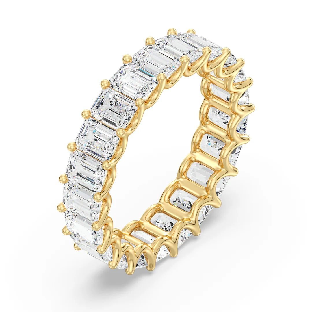 Emerald-Cut Diamond Scalloped Eternity Band - Image 4
