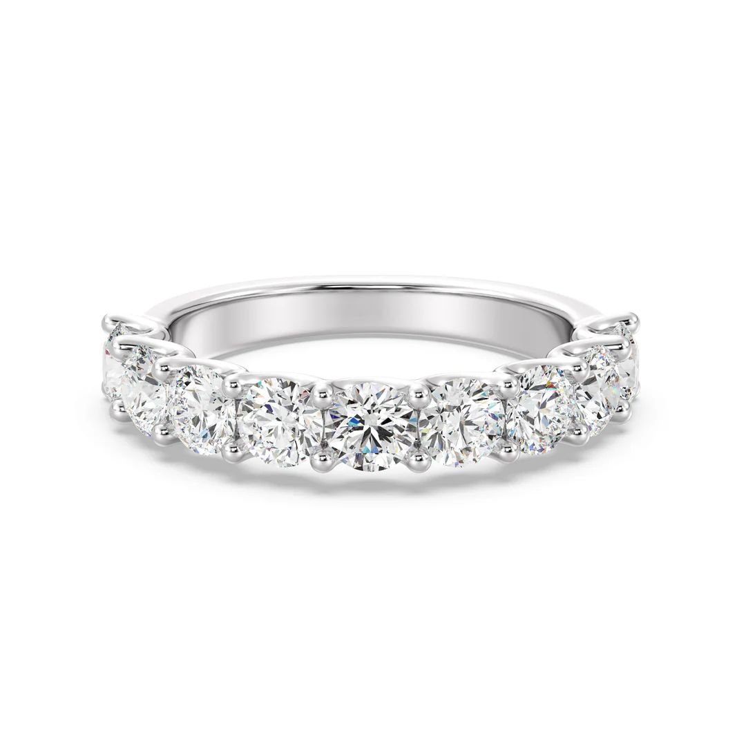 9-Stone Scalloped Half-Eternity Band - Image 5