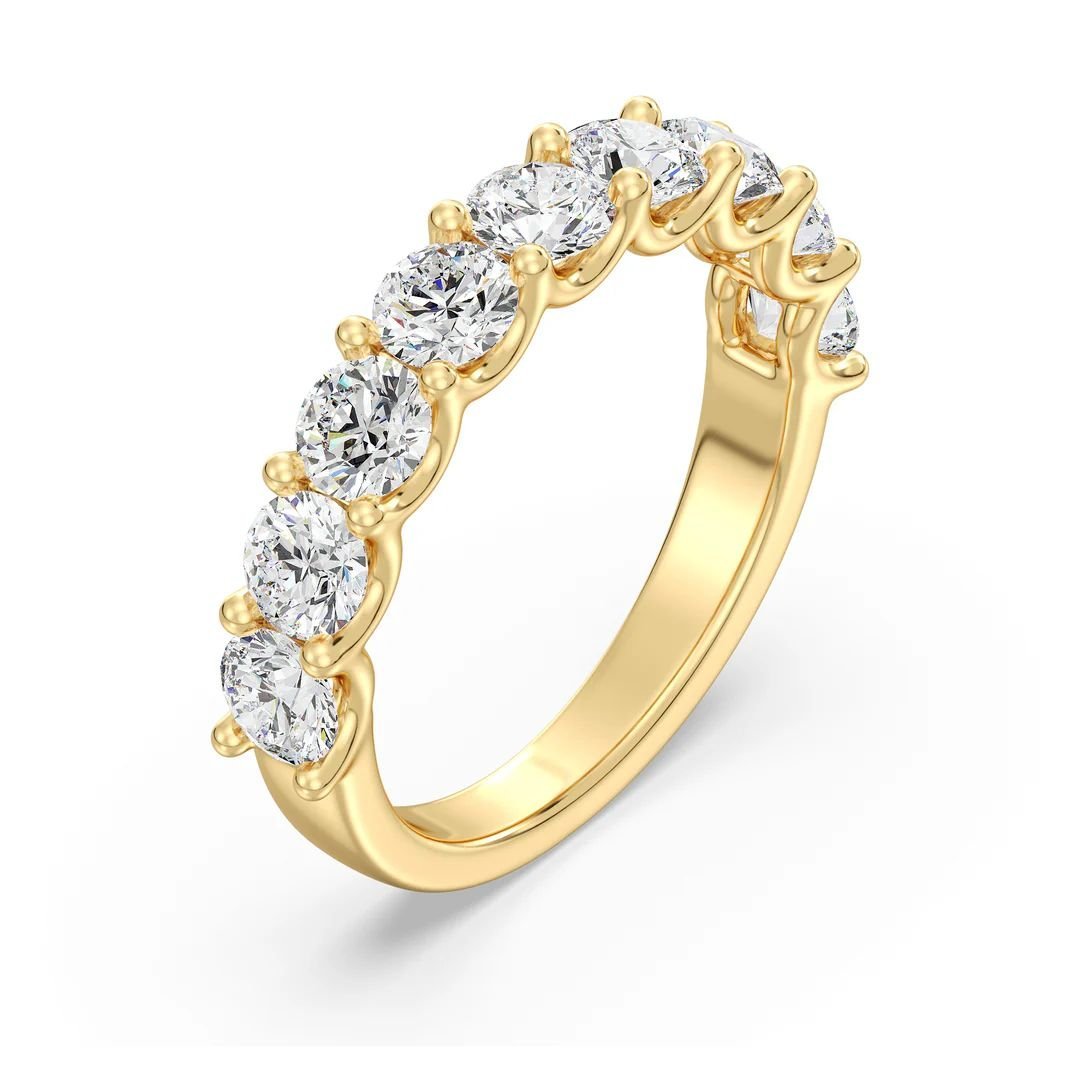 9-Stone Scalloped Half-Eternity Band - Image 4