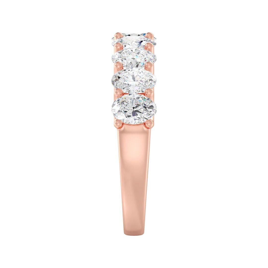 Oval Cut Scalloped Half Eternity Wedding Ring - Image 10