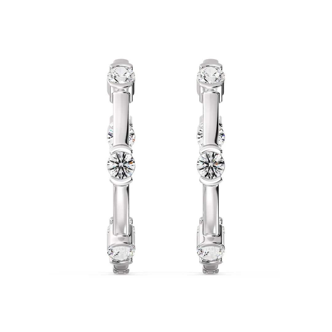 Half Bezel Hoop Earrings - Image 9