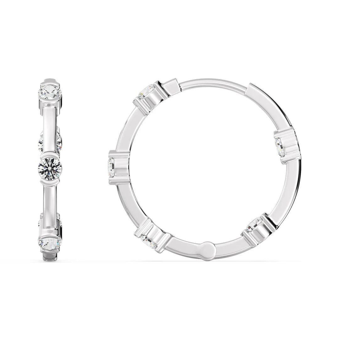 Half Bezel Hoop Earrings - Image 8