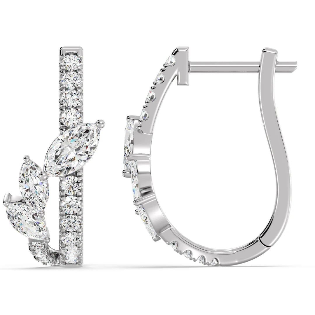 Marquise-Cut Twist Hoop Earrings - Image 9