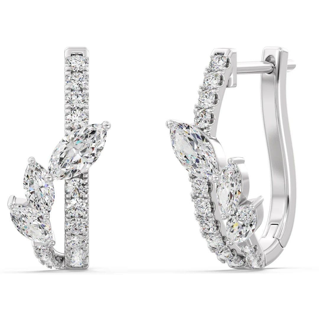 Marquise-Cut Twist Hoop Earrings - Image 7