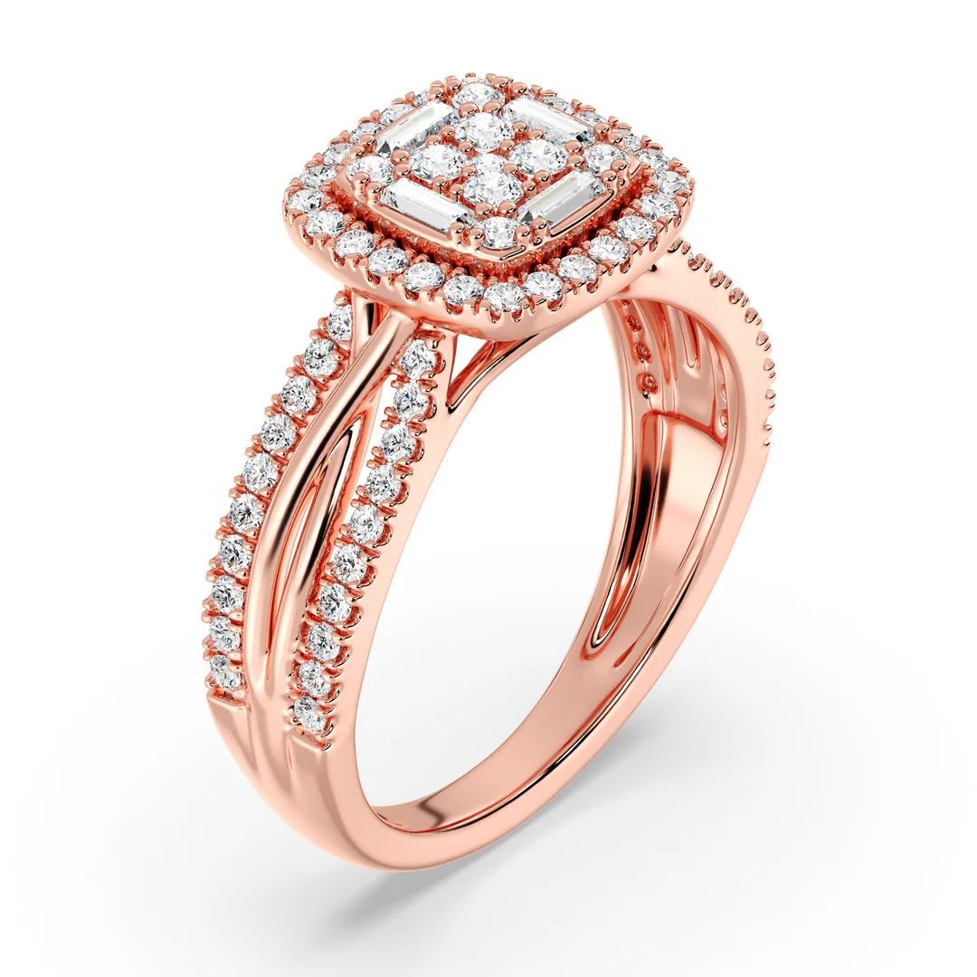 Vintage Style Cushion Halo Engagement Ring - Image 12