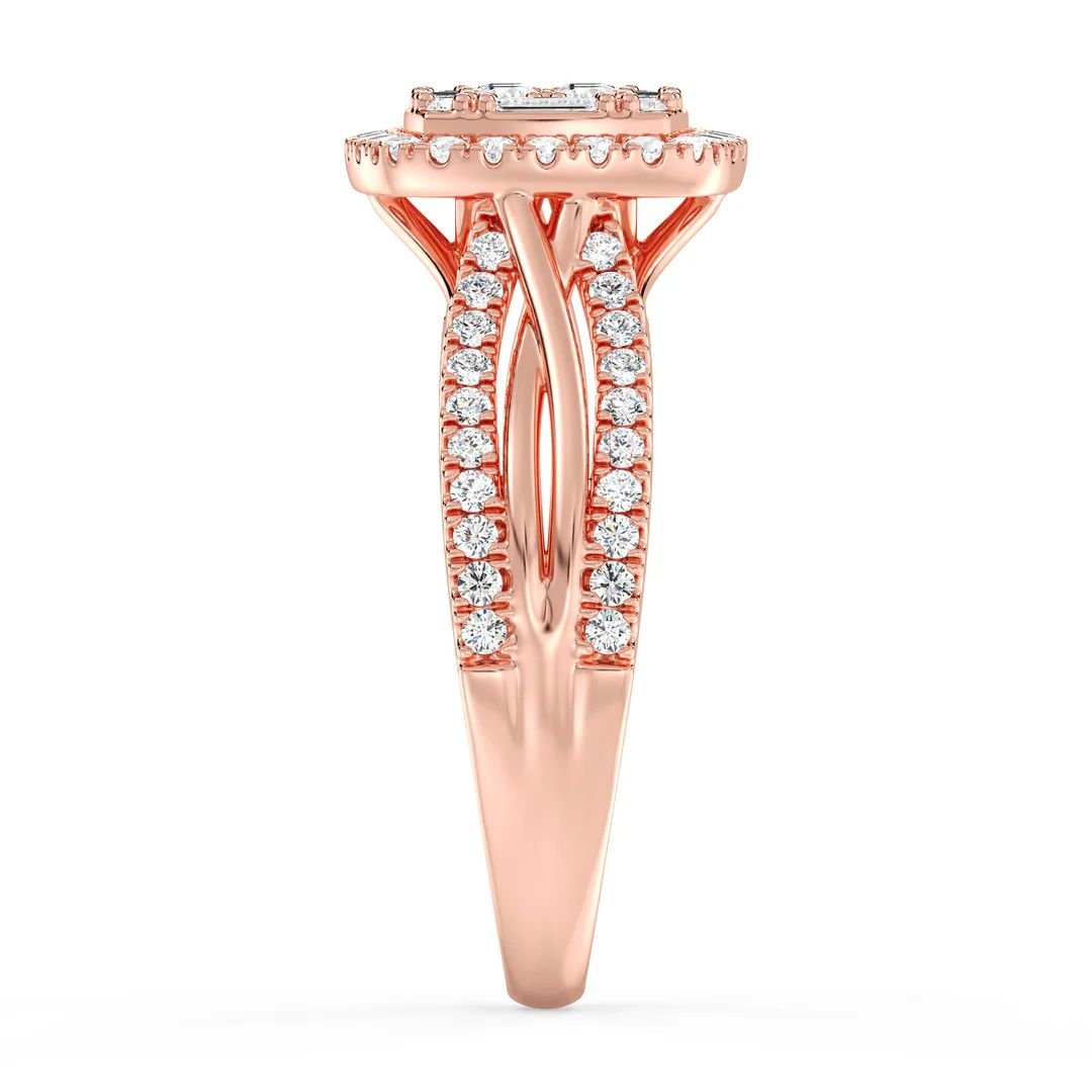 Vintage Style Cushion Halo Engagement Ring - Image 11