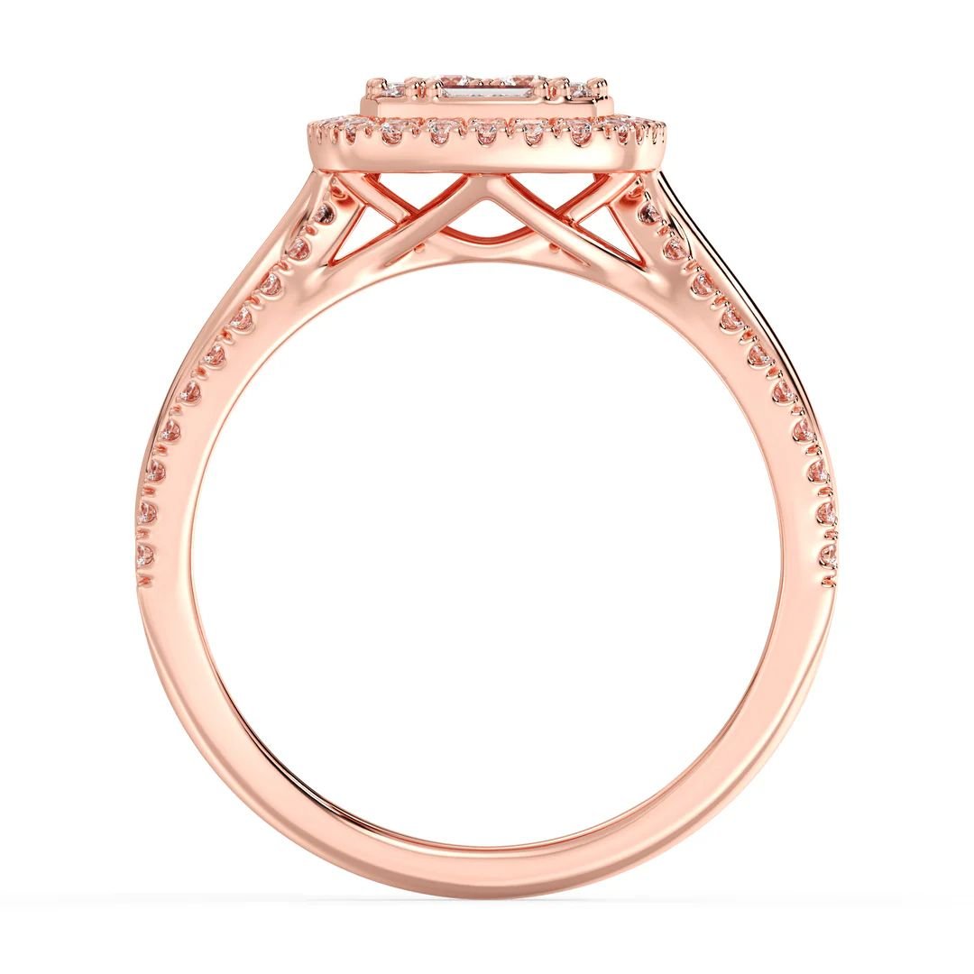Vintage Style Cushion Halo Engagement Ring - Image 10
