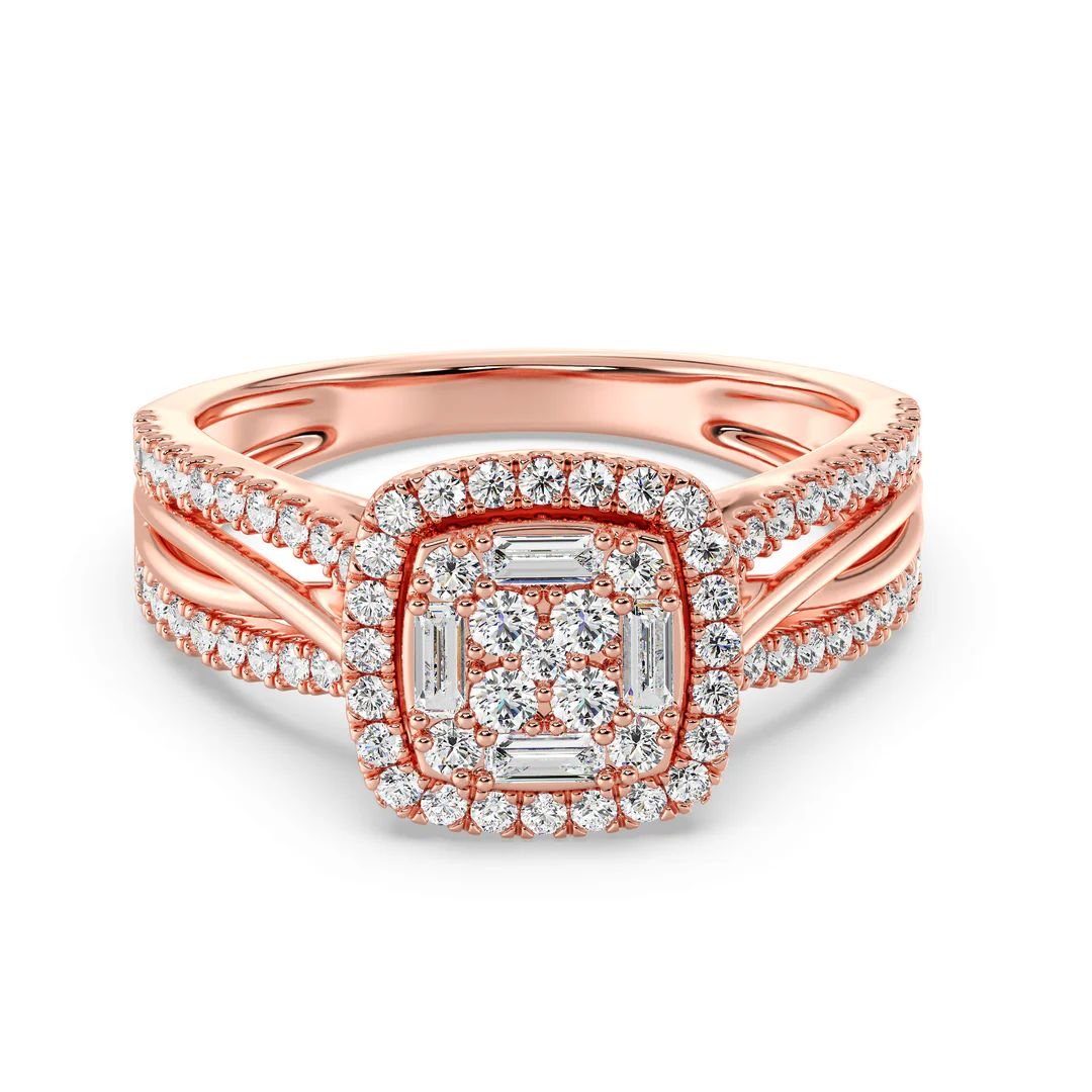 Vintage Style Cushion Halo Engagement Ring - Image 9