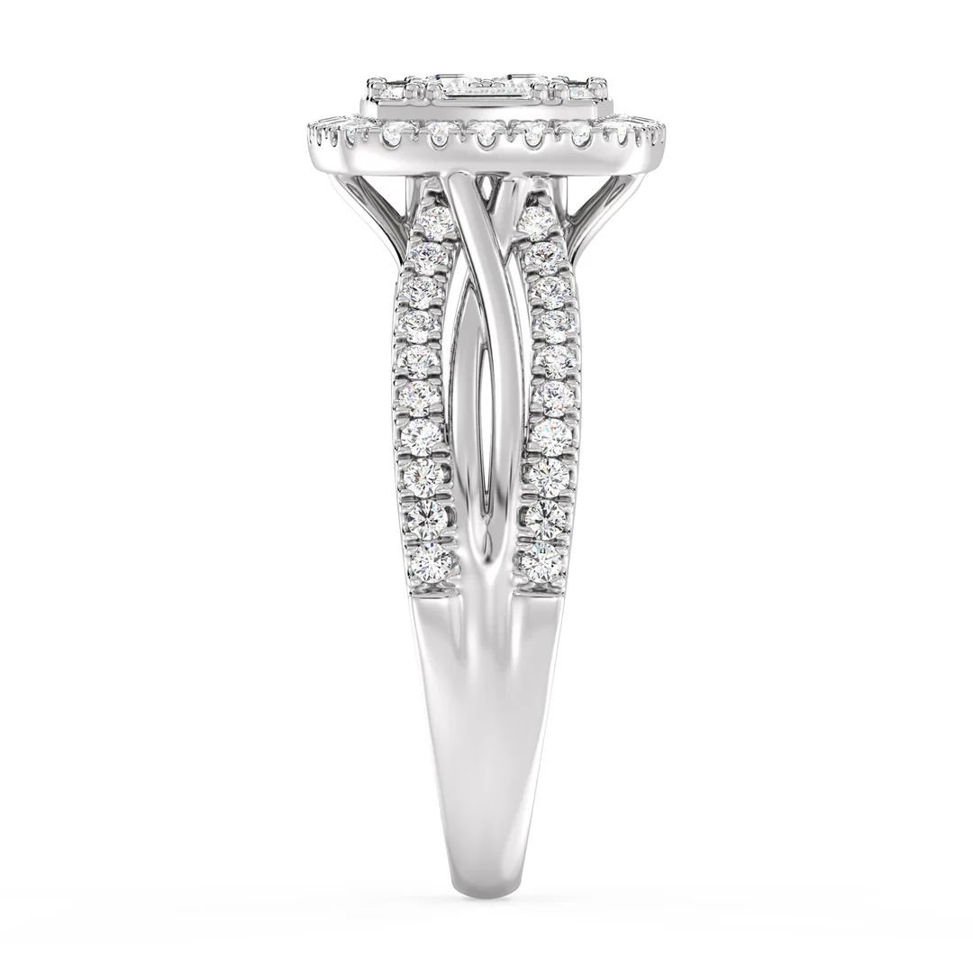 Vintage Style Cushion Halo Engagement Ring - Image 7