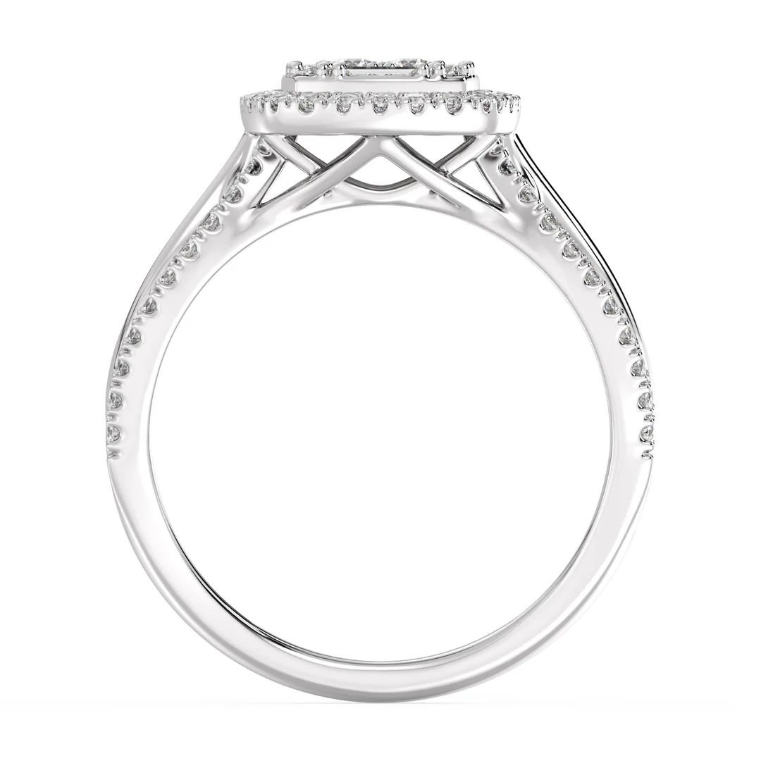 Vintage Style Cushion Halo Engagement Ring - Image 6