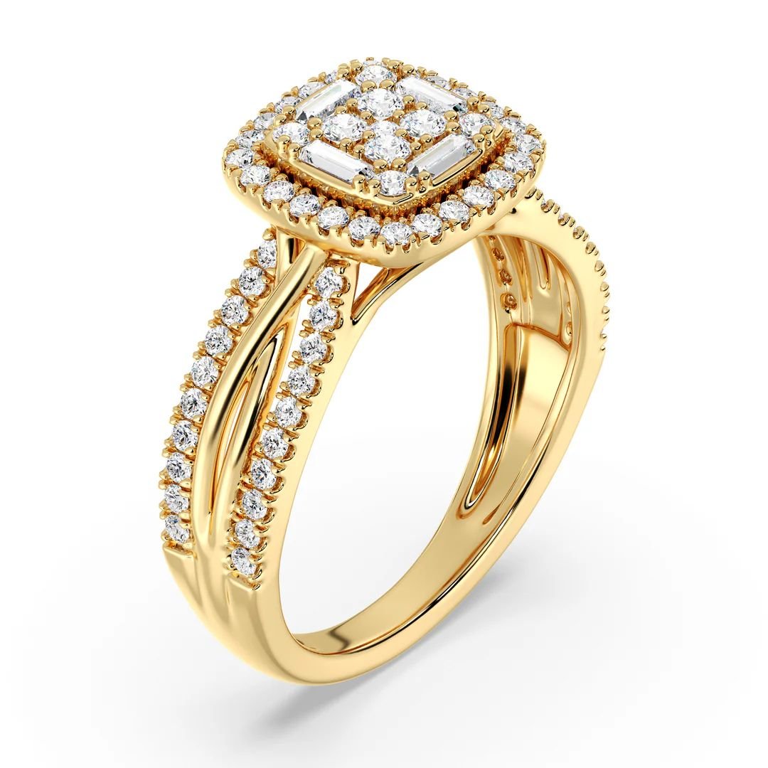 Vintage Style Cushion Halo Engagement Ring - Image 4