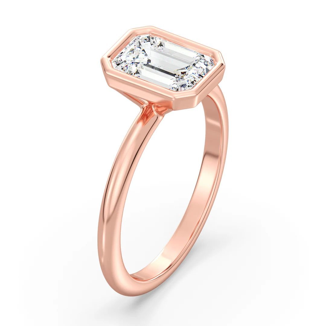 Emerald Bezel Solitaire Ring - Image 10