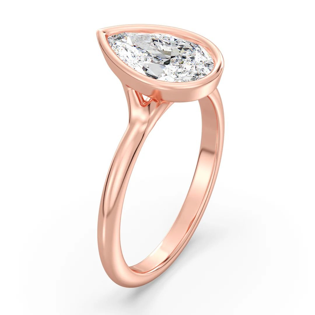 Pear Bezel Solitaire Ring - Image 10