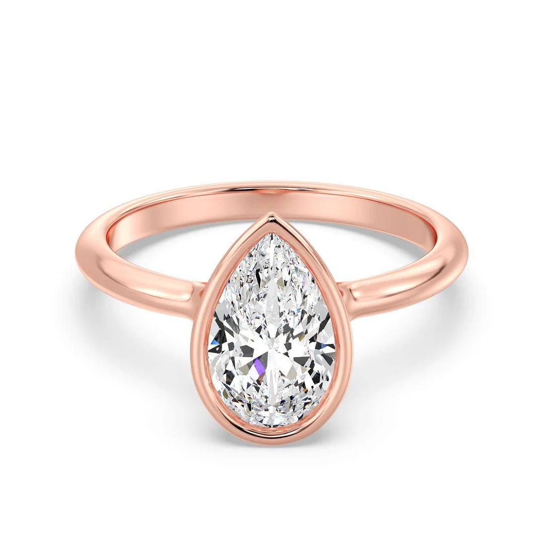 Pear Bezel Solitaire Ring - Image 9