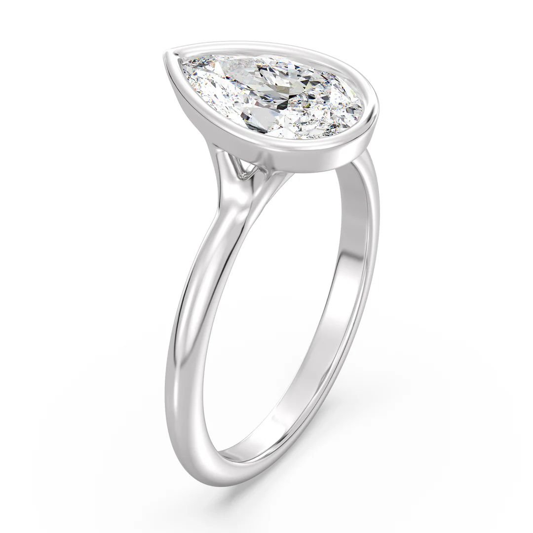 Pear Bezel Solitaire Ring - Image 6