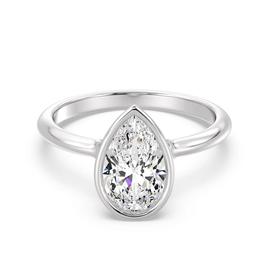 Pear Bezel Solitaire Ring - Image 5