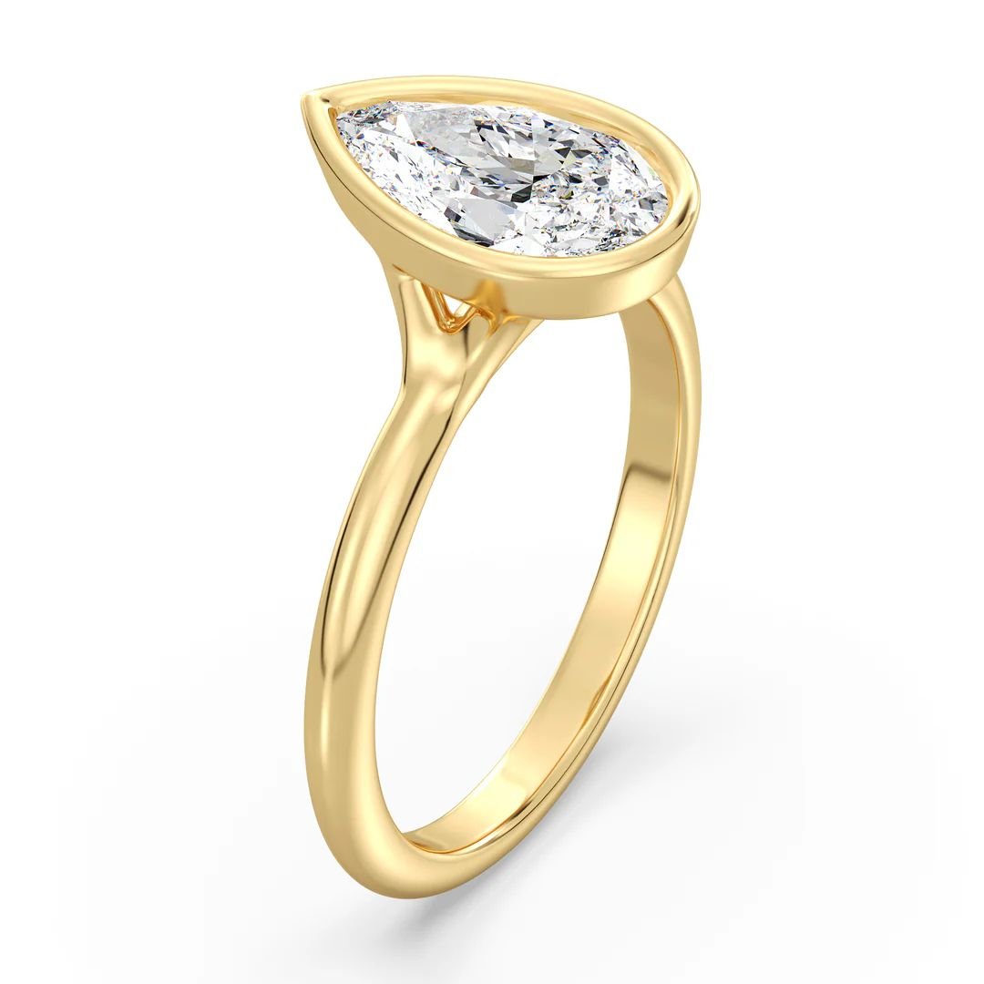 Pear Bezel Solitaire Ring - Image 2