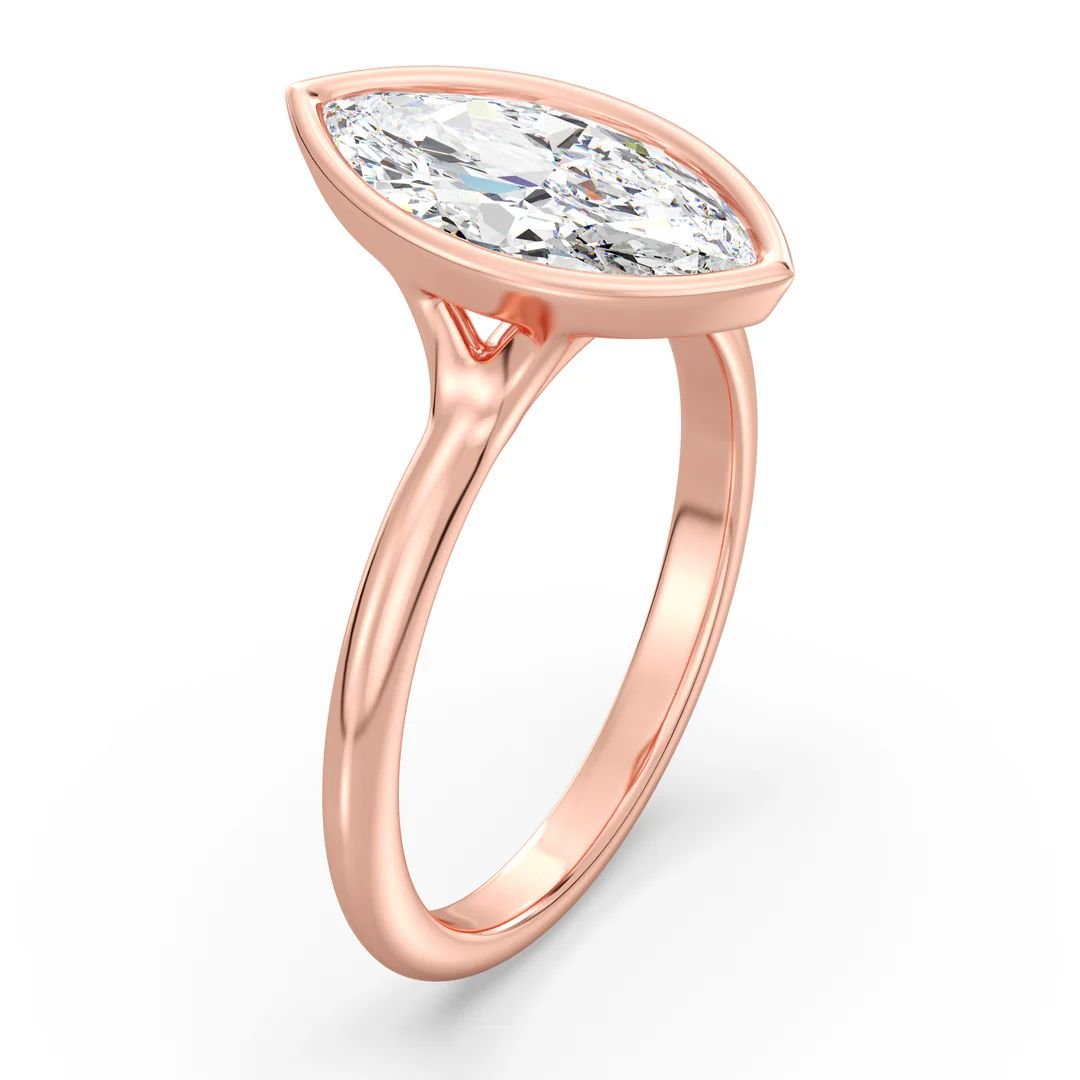 Bezel Marquise Solitaire Ring - Image 10